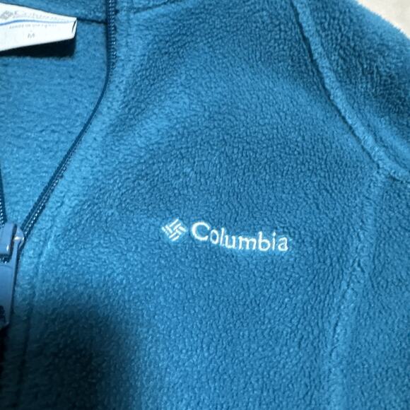 Columbia Jacket Women’s Size Medium Blue Full Zip Pocket Fleece Mock Neck - Picture 3 of 10